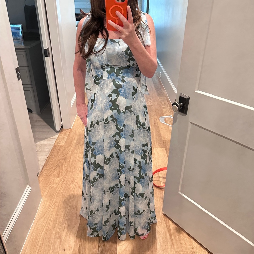 Sachin + Babi Blue and Green Floral Maxi Dress